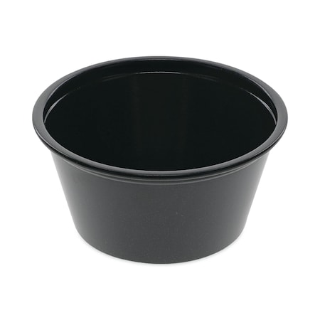 Pactiv Evergreen Plastic Portion Cup, 2 oz, Black, PK2400, 2400PK YS200E